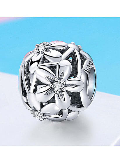 925 silver cute flower charms