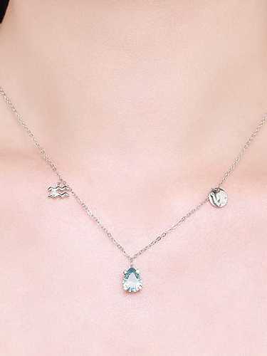 925 Sterling Silver Cubic Zirconia Constellation Minimalist Necklace