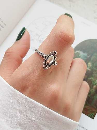925 Sterling Silver Water Drop Vintage Free Size Midi Ring