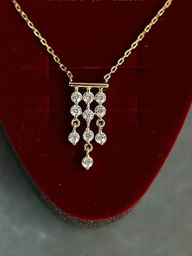 925 Sterling Silber Zirkonia Quaste zierliche Halskette