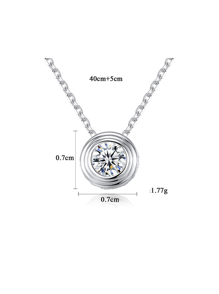 Sterling silver with 3A zircon minimalist round necklace