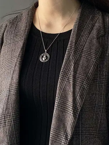 925 Sterling Silver Crown Minimalist Necklace