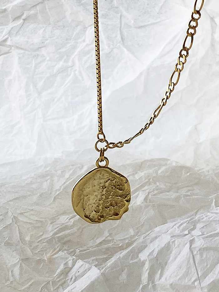 Plata de ley 925 con collares geométricos alienígenas simplistas chapados en oro