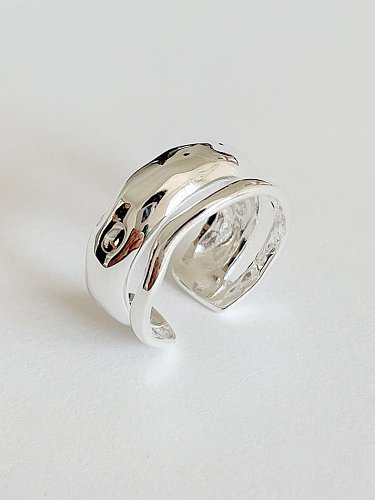 Unregelmäßiger, minimalistischer, stapelbarer Ring aus 925er Sterlingsilber