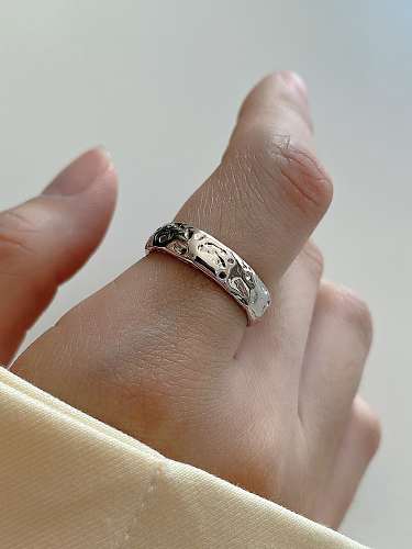 925 Sterling Silber Vintage Unregelmäßiger Ring in freier Größe
