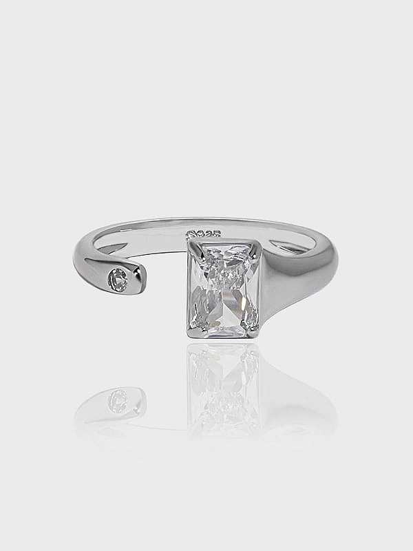 925 Sterling Silver Cubic Zirconia Geometric Minimalist Band Ring