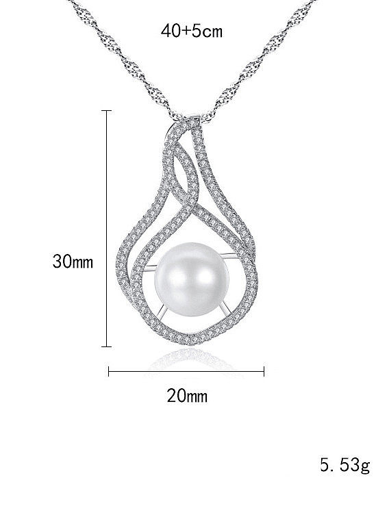 925 Sterling Silber Mode unregelmäßige Perlen-Süßwasser-Perlen-Halskette