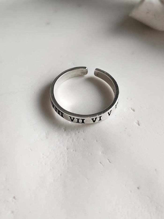 925 Sterling Silver Geometric Letter Minimalist Band Ring