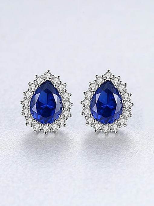 925 Sterling Silver Water Drop Cubic Zirconia Dainty Stud Earring