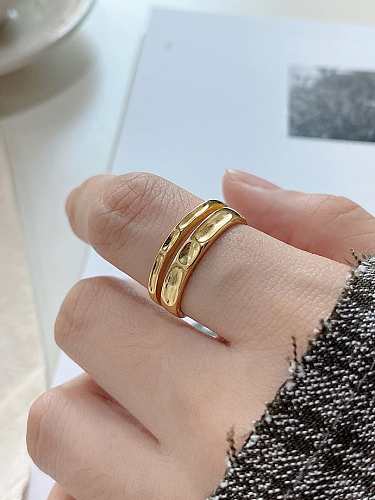 925 Sterling Silver Minimalist Double-layer Special-Shaped Free Size Ring