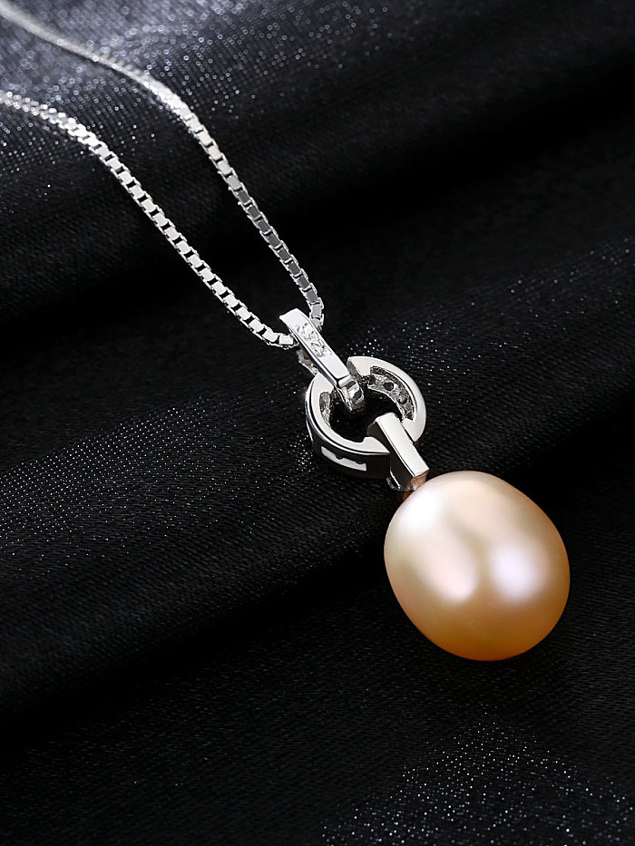 10-11 mm natürliche Perlenkette aus reinem Silber