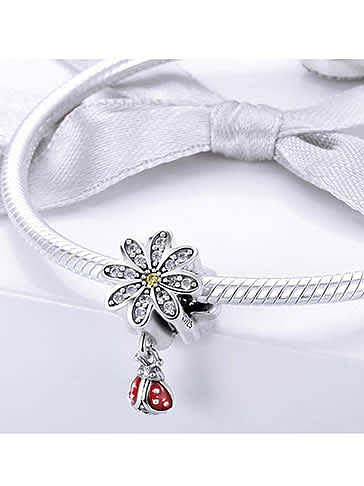 925 silver cute ladybug charms