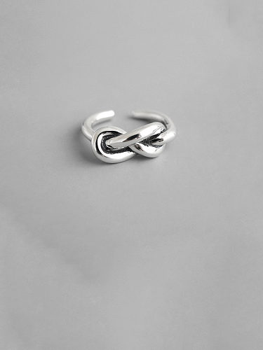 Anéis de prata esterlina 925 com banho de prata antigo simplista irregular tamanho livre