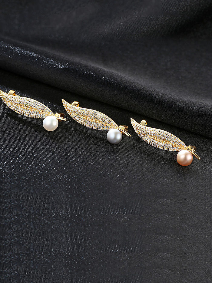 925 Sterling Silver With Gold Plated Luxury Leaf Brooches