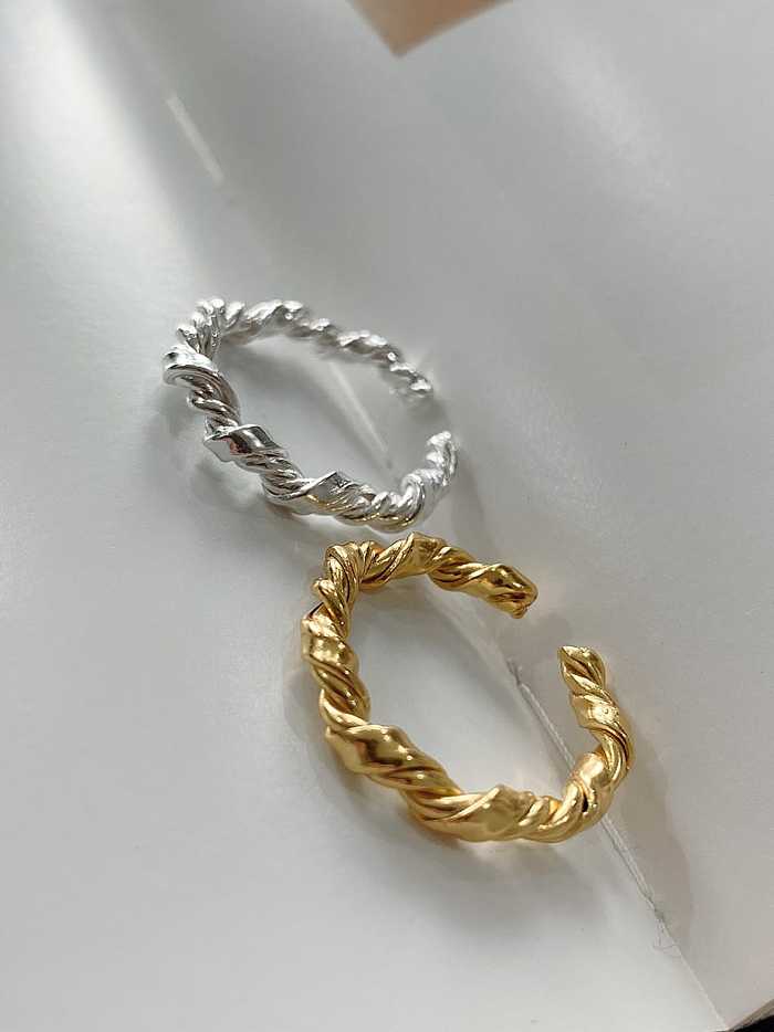 925 Sterling Silver Irregular Knot Vintage Band Ring