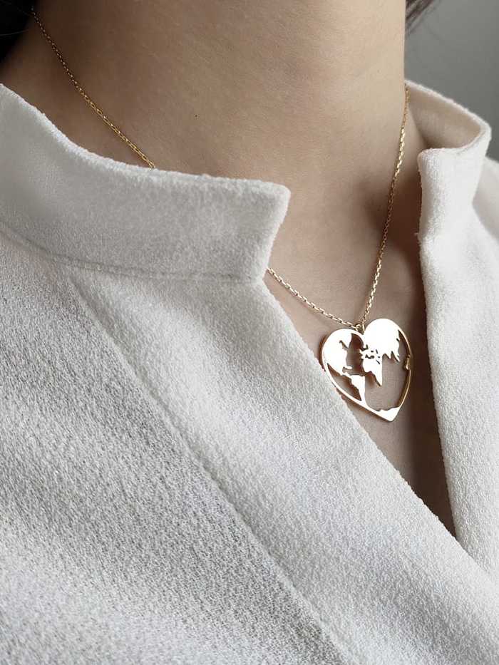 925 Sterling Silver Vintage heart pendant Necklace