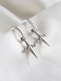 Personalized Little Cross Silver Stud Earrings