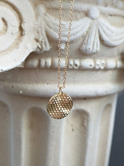 Sterling Silver plated 18k honeybee round Necklace