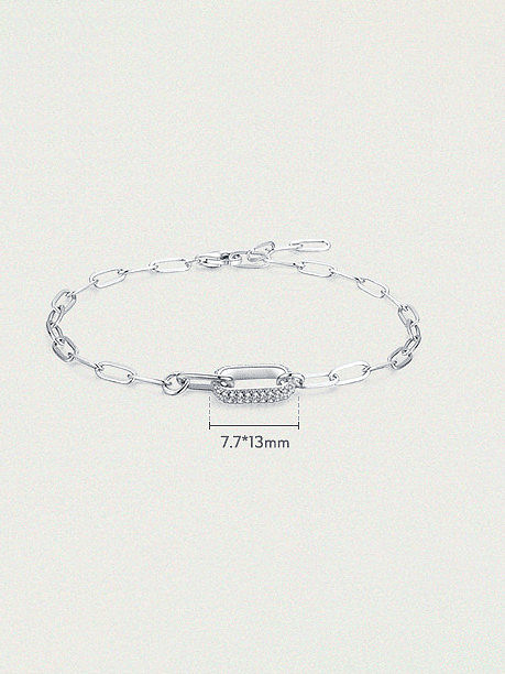 Geometrisches minimalistisches Armband aus 925er Sterlingsilber mit Zirkonia