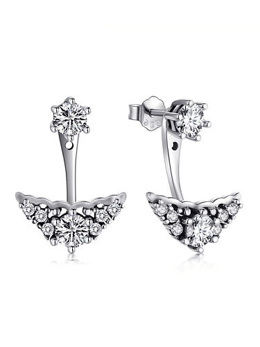 925 Sterling Silver Cubic Zirconia Triangle Vintage Drop Earring