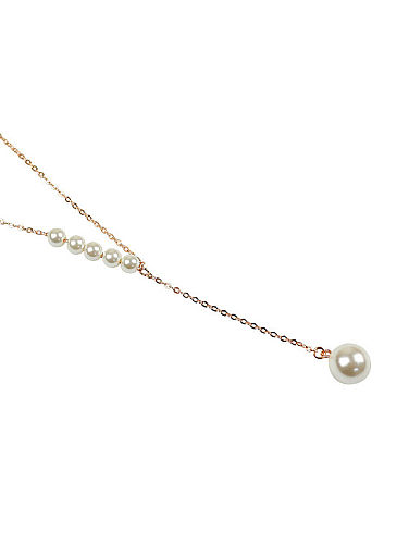 Collier en argent 925 avec perles artificielles simples