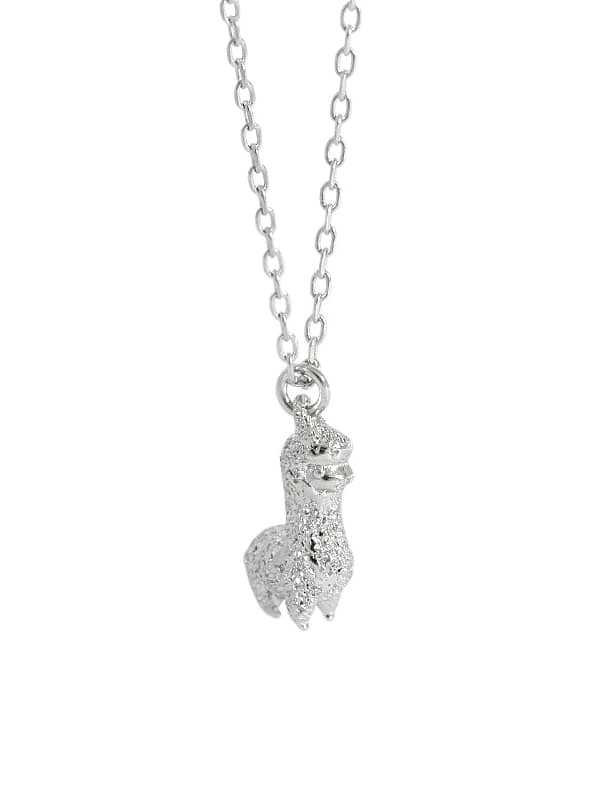925 Sterling Silber Einfache Mini-Alpaka-Weinlese-Halskette