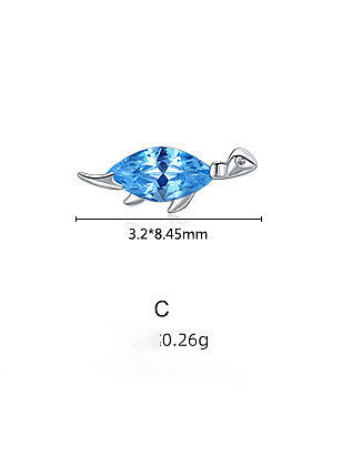 Boucle d'oreille unique en forme de dinosaure en zircon cubique en argent sterling 925 (une seule)