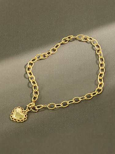 Bracelet de cheville vintage coeur en argent sterling 925