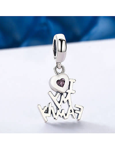 925 silver, I love my family letter charms