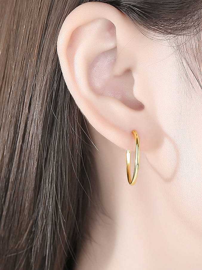 925 Sterling Silver Smooth Geometric Minimalist Huggie Earring