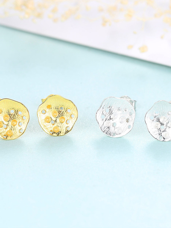 Sterling silver simple lotus root brushed earrings