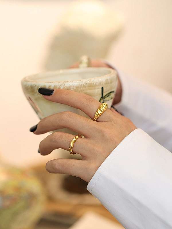 925 Sterling Silver Irregular Vintage Band Ring