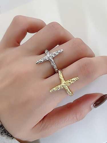 925 Sterling Silver Cross Vintage Band Ring