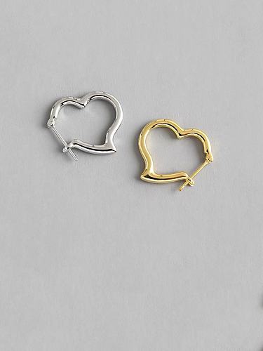 925 Sterling Silver With Smooth Simplistic Heart Clip On Earrings