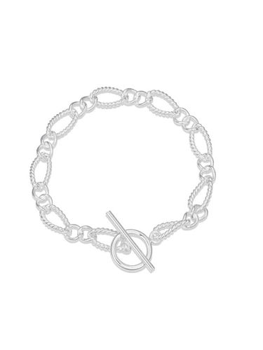 Pulsera de eslabones minimalistas irregulares de plata de ley 925