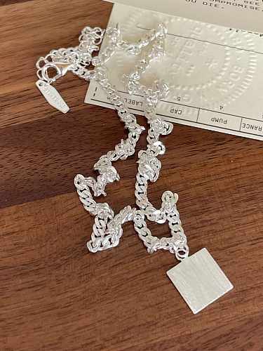 Collier vintage géométrique en argent sterling 925