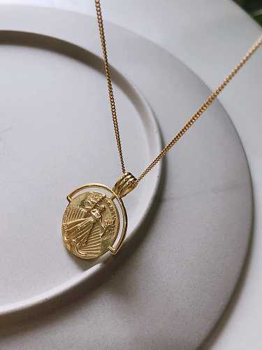 925 Sterling Silver Simple Berti Portrait pendant Necklace