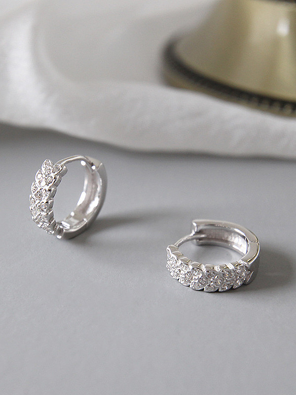 925 Sterling Silver With Silver Plated Personality Round Clip On Earrings
