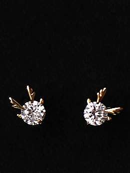 925 Sterling Silver Cubic Zirconia Deer Dainty Stud Earring