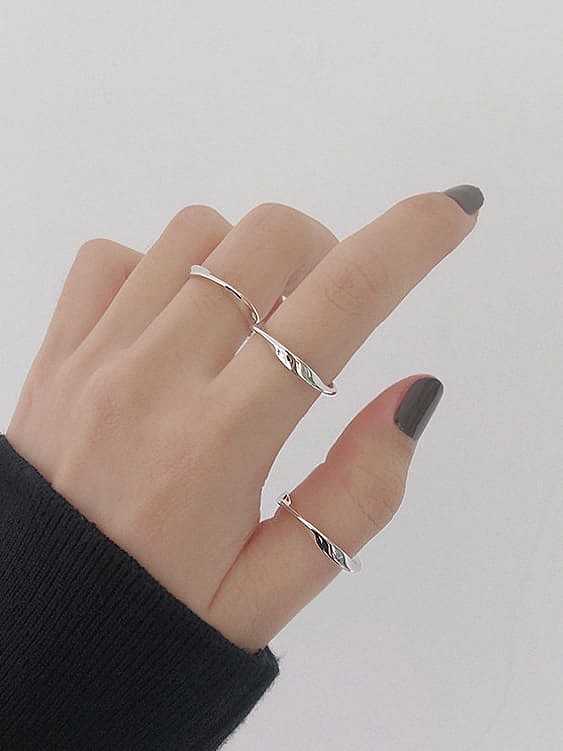 925 Sterling Silver Smooth Round Minimalist Free Size Midi Ring