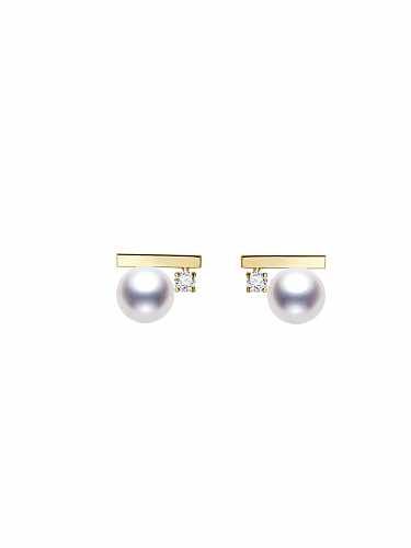 925 Sterling Silver Imitation Pearl White Ball Dainty Stud Earring