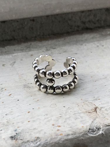 Ring aus 925er Sterlingsilber mit runder Perle in freier Größe