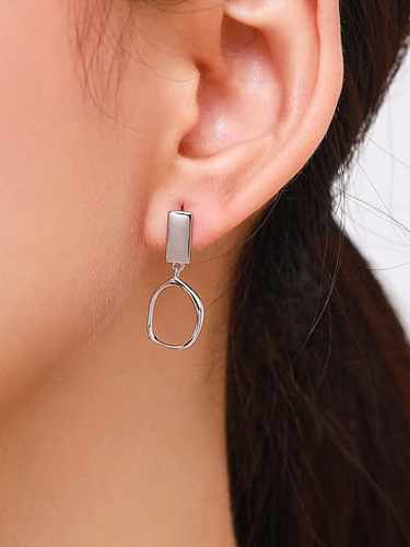 925 Sterling Silver Hollow+ Geometric Minimalist Drop Earring