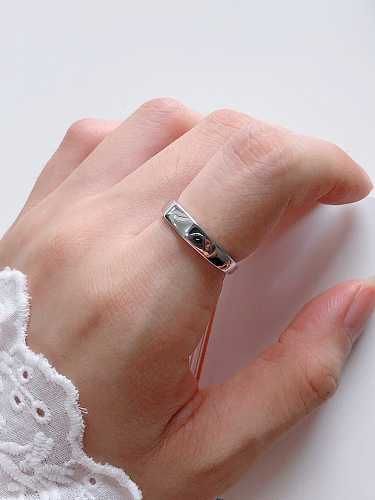 925 Sterling Silver Bevel Geometric Minimalist Free Size Midi Ring