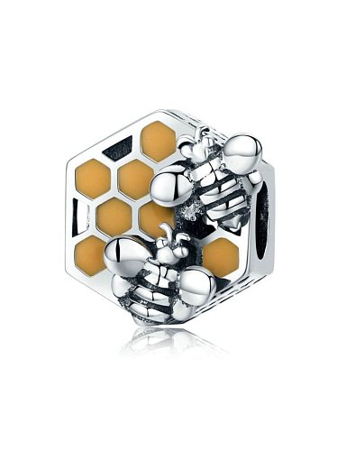925 silver cute honeycomb charms
