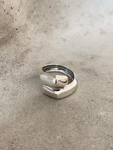 925 Sterling Silber Unregelmäßiger handwerklicher stapelbarer Ring