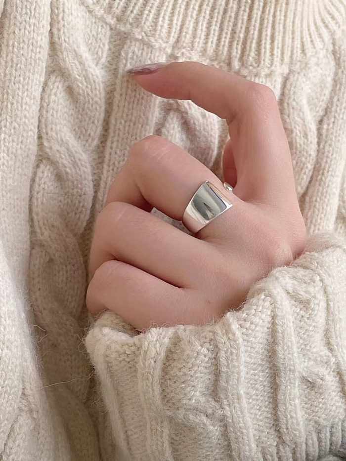 925 Sterling Silver Smooth Irregular Vintage Band Ring