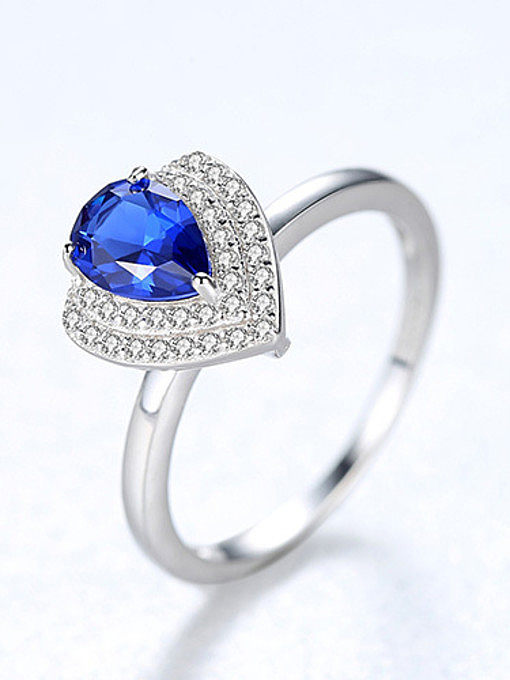 925 Sterling Silver With Cubic Zirconia Delicate Heart Band Rings