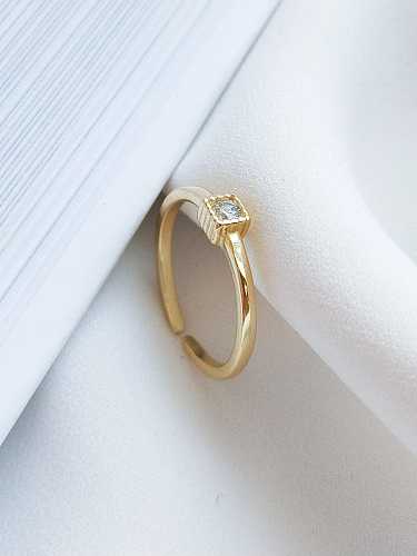 925 Sterling Silver Cubic Zirconia Geometric Minimalist Band Ring
