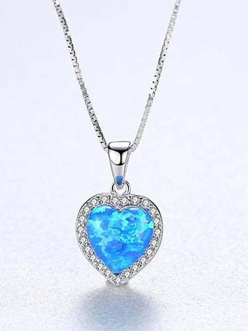 925 Sterling Silber Opal Multi Color Herz Halskette